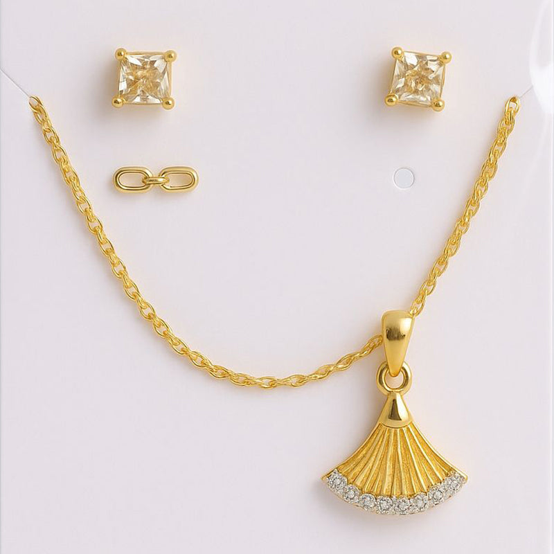 Gold plated fan necklace